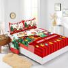 Four-Piece Mattress Set Christmas Bedding 3D Digital Printing Kit Mattress Protective Cover