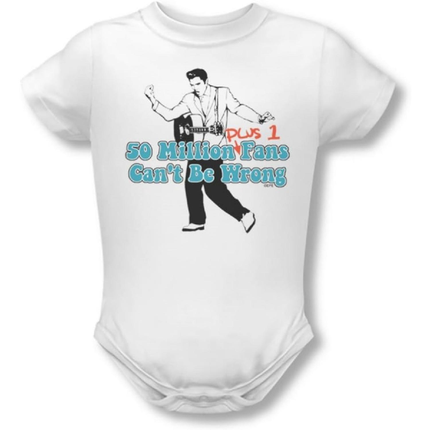 Elvis - 50 Million Fans Plus 1 Infant T-Shirt in White, 18-24 Months, White XXXXXL белый