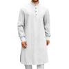 Arabic Style Fashion Simple Long Length Mens Shirt Muslim Robe Thobe Comfortable Soft Fabric Traditional Islamic Clothing Daily Prayer Casual Wear