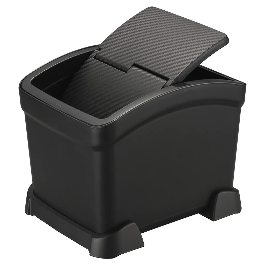 Carmate Car Trash Can with Lid Carbon Fiber Made in DZ572 (CARMATE) [Includes Anti-Tip Support] Black, Japan,