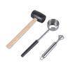 Coconut Opener Tools Set Stainless Steel Coconut Opener with Rubber Hammer Coconut Meat Planer Tool Easy Operation