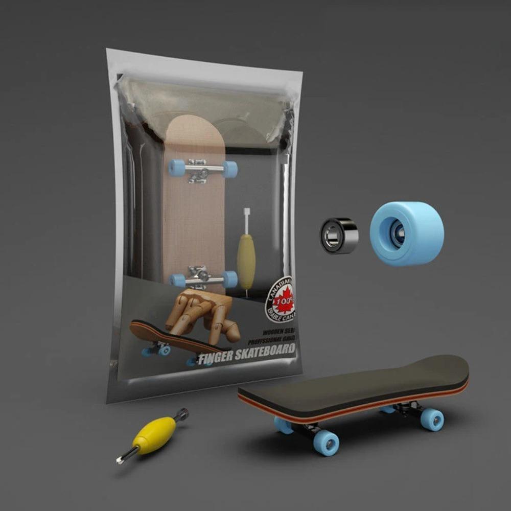 Maple Wood Professional Mini Finger Skateboard Toys Metal Bracket Bearing Wheel Anti Stress Sensory Tabletop Toy