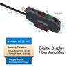 Fiber Optic Sensor Amplifier Digital Display and Economy Style Optical Photoelectric Switch 10-30V DC 3-wire NPN PNP Fiber