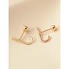 14K Minimal Stick Ear Cuff Piercing Earrings