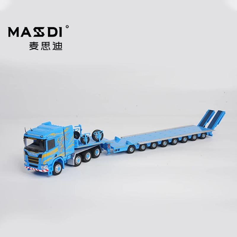 In Stock Mesdi 1:64 Scania R650 Civilian Trailer Transport Vehicle Alloy Small Model Miniature Diecast Scania Custom Toy Gif