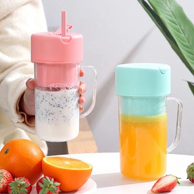 420ml Portable Juicer with Straw USB Electric Stainless Steel Fruit Juicer Cup Extractor Blender Juice Maker Machine for Kitchen