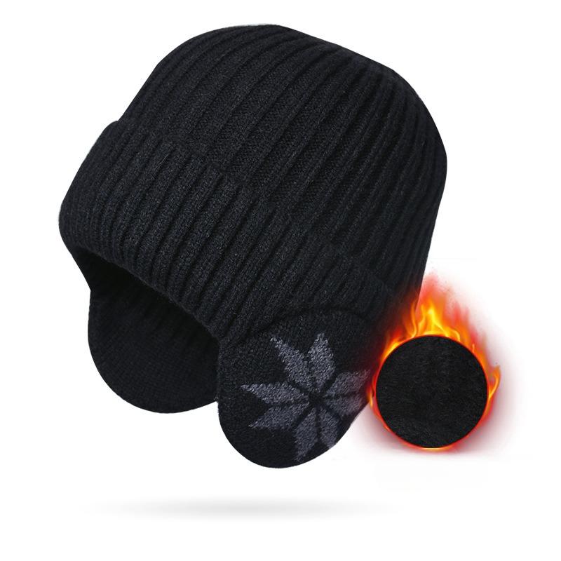 Winter Earmuff Cap Unisex Warm Thickened Knitting Wool Beanie Cold Outdoor Sports Windproof Thermal Ear Protection Hat Caps