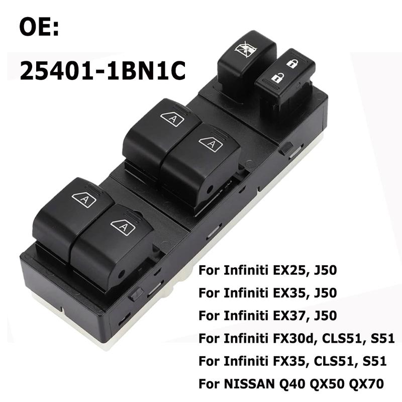 New Electric Power Window Switch Control Lifter Button Parts for Nissan QX50 QX70 Infiniti FX35 CLS51 254011BN1C Car Accessories