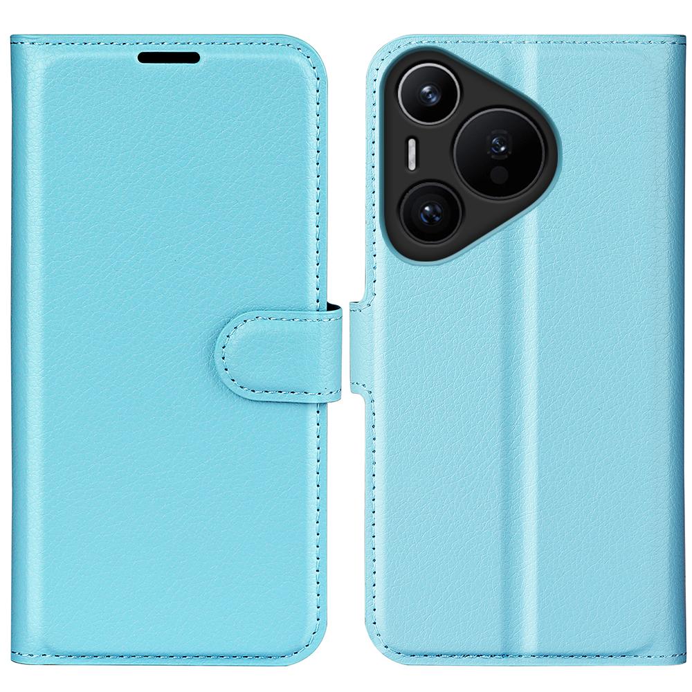 For Huawei Pura 70 Wallet Case with Card Holder Litchi Texture Leather Phone Cover