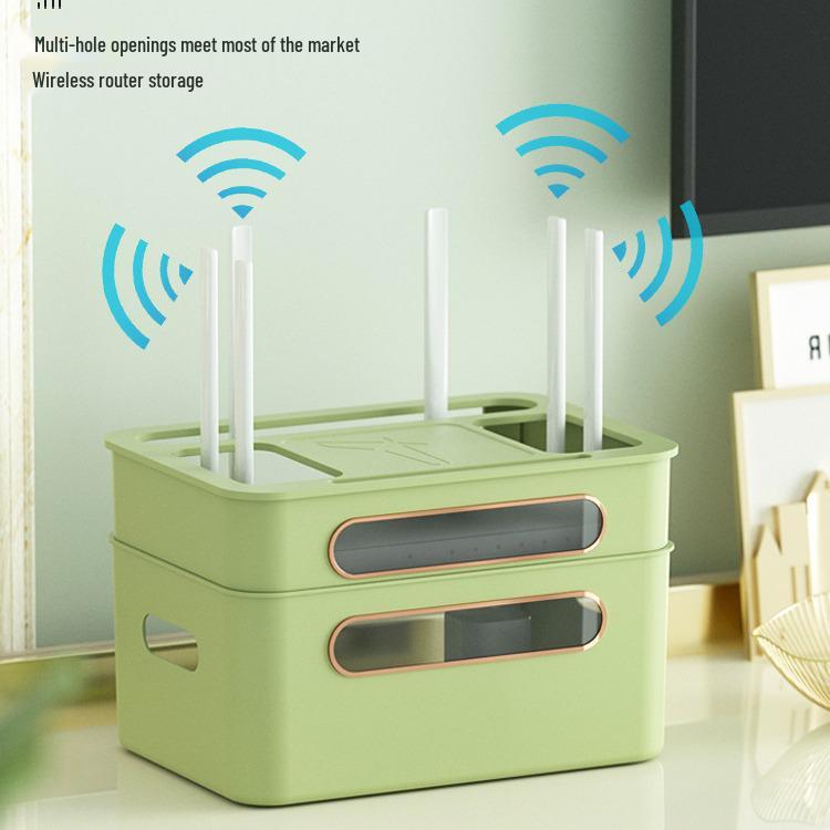 Wireless Router & TV Box Storage Organizer: Tidy Up Cables and Plugs On Your Desktop