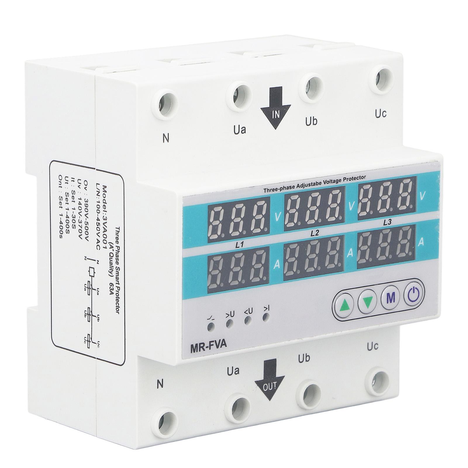 

3-фазний регульований захист напруги 220 В, самовідновлюваний, побутовий захист від перенапруги та зниженої напруги