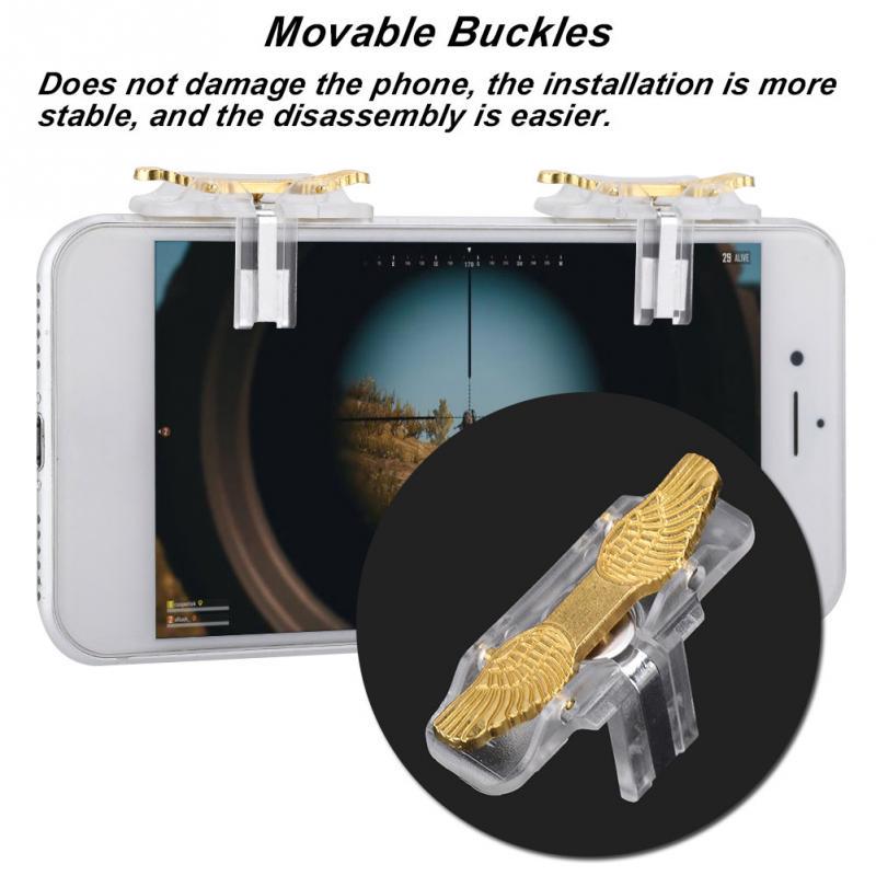 Golden Angel Wings Mobile Game Controller Shortcut Fire Button Trigger