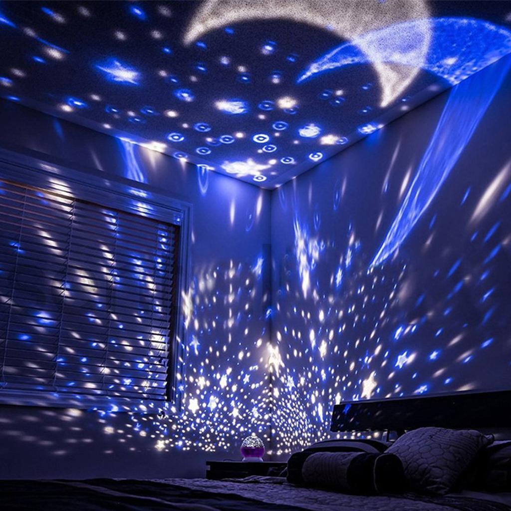 Star Night Light Plastic Metal 13x13x13.5cm Black Romantic Interesting Decorative Practical Star Projector for Home