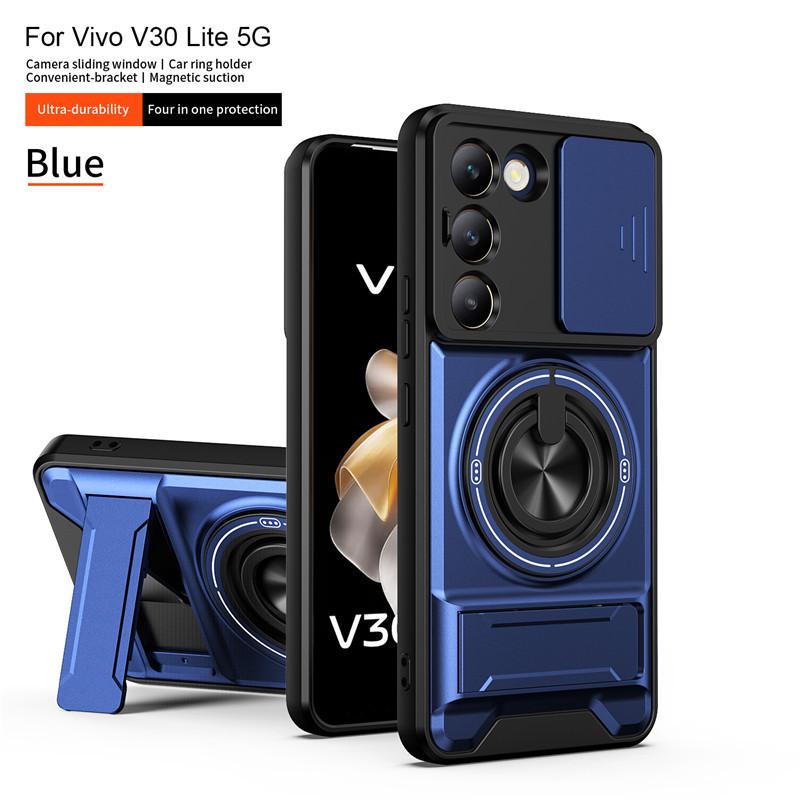 Slide Camera Cover Case for Vivo Y29 4G Magnetic Kickstand Stand Protective Phone Cover for Vivo Y29 4G