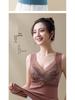 806 Women's V-Neck Seamless Lace Warm Vest with Chest Pad - Winter Base Layer