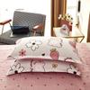 Kawaii Cartoon Dinosaur Duvet Cover Twin Queen Botanical Floral Bedding Set Pink Strawberry Comforter Cover with 2 Pillow Sham