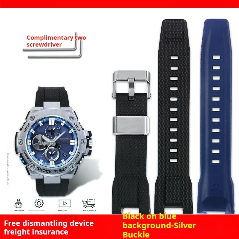 High quality Silicone Watch Strap for Casio G-Shock GST-W120L S130L S310 B100 GST-W100G Men Rubber Wristband watchband Bracelet