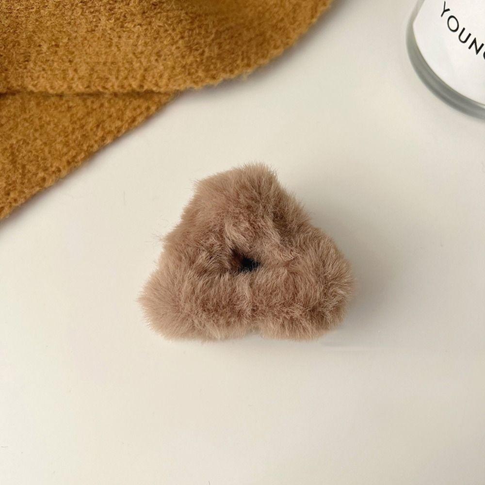 Lambhair Small Bear Ear Hair Claw Small Size Mini Cat Ear Hairgrip Plush Cat Ear Hair Clip  Daily