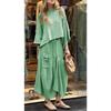 Spring and Autumn New Women's Casual Solid-color Loose Skirt Two-piece Set