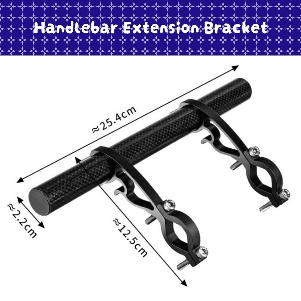 Solvanta Bicycle Handlebar Extension Bracket, Lightweight Carbon Fiber, 25cm, Black, Compatible with Smartphone Lights, 20-32mm Diameter