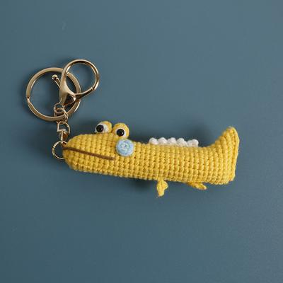 Funny Crocodile Design Crochet Keychain Handmaking Knitted Cartoon Crocodile Doll Keyrings Knitted Squid Cute Keyrings Wholesale