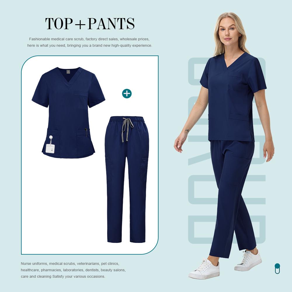 Hot Sale Soft Polyester Hospital Doctor Scrubs Nurses Accessories Nursing Articles Dental Scrub Pet Store Veterinary Uniform New