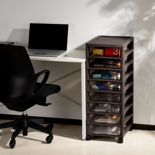 JEJ Astage "Apros" Document Case, A4 Size, 3 Deep Drawers, Ivory, 143004