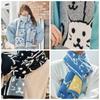 Winter New Couple Scarves Knit Wool Unisex Student Wrap Korean Style Cat Cute Cartoon Thick Warm