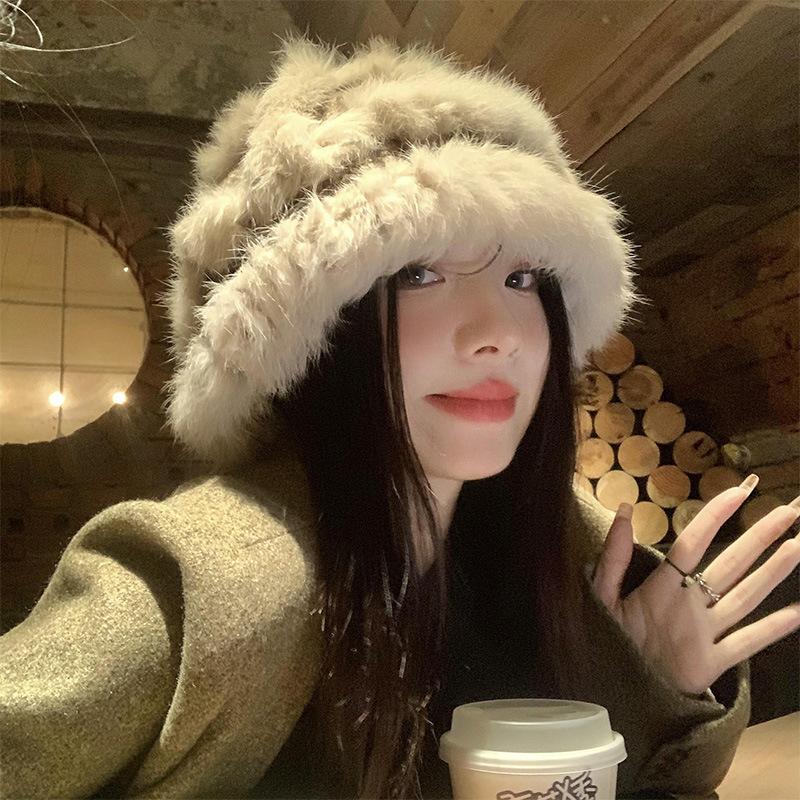 Fashionable And Insulated Fisherman Hat For Women Stylish Rabbit Fur Design For Fall Winter Wear