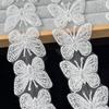 White Butterfly Embroidery Hollow Bead Sequins Barcode Wedding Accessories Diy Headgear Dress Decorative Lace