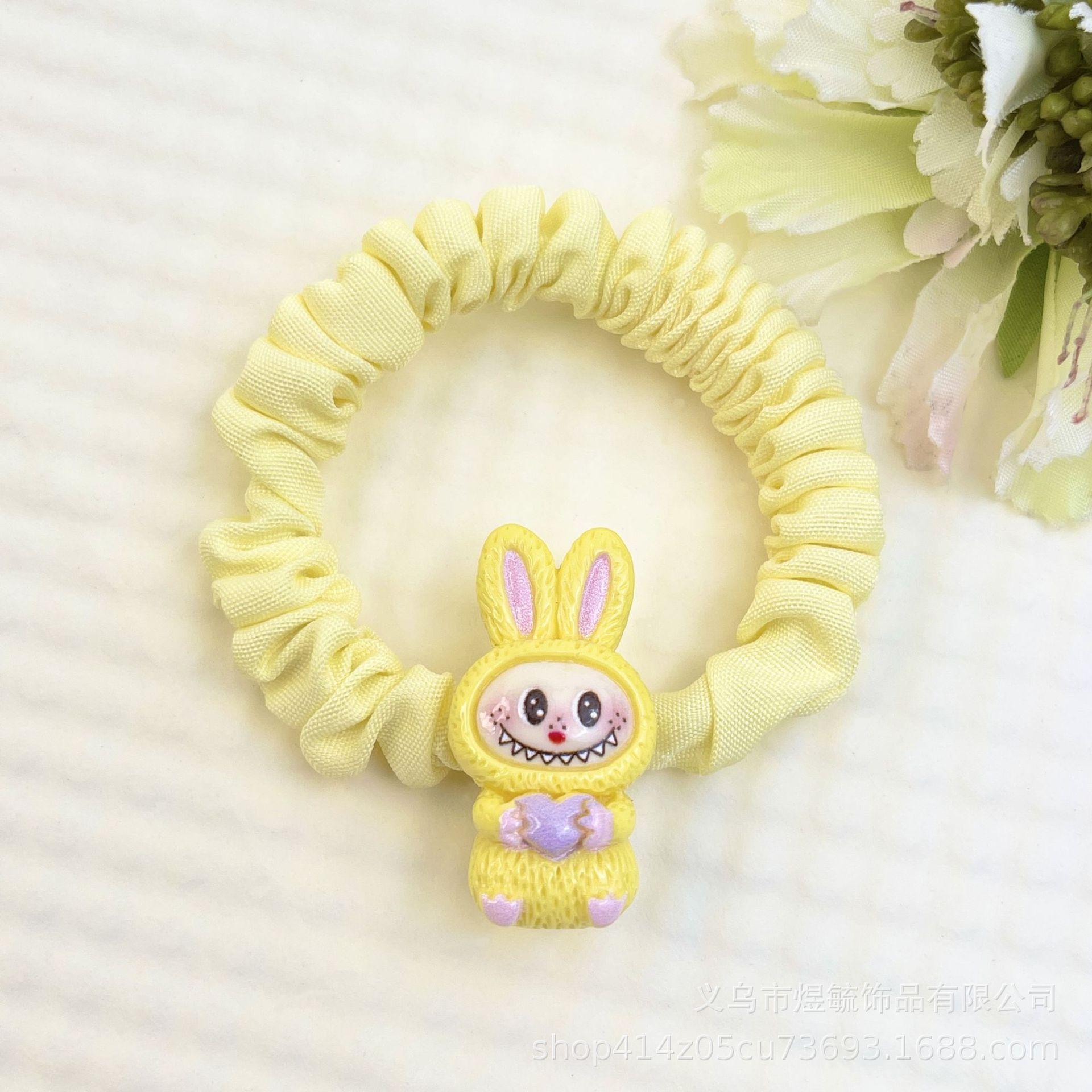 

5 Pics Cartoon Labubu Off-white Elastic Hair Tie for Women & Kids 5 pics
