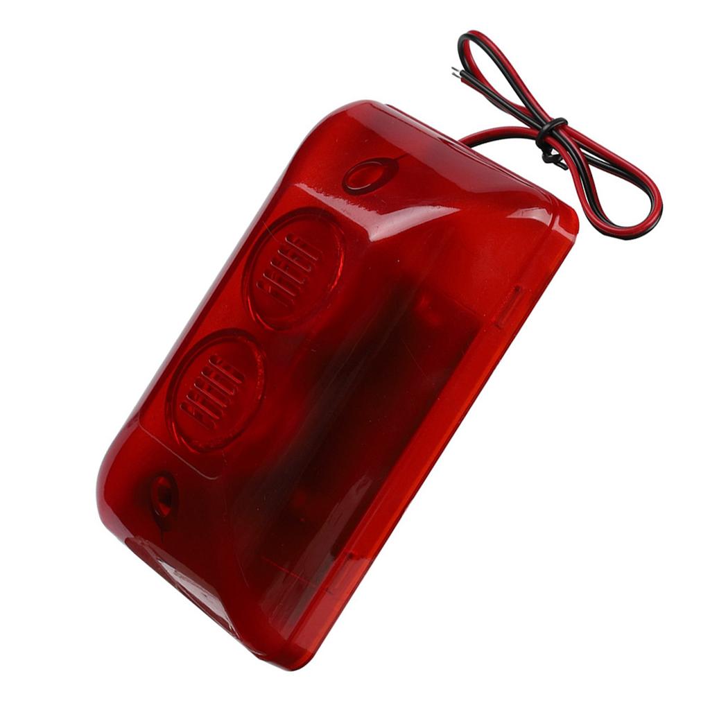 12V 15W Wired Strobe Siren Sound Alarm Strobe Flashing Red Light Sound Siren for Home Hotel