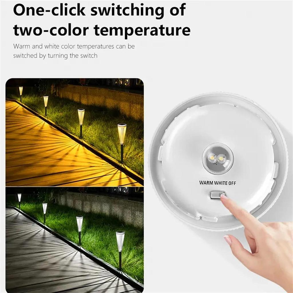 Solar Pathway Lights Dual Color Lamp Outdoor Yard Off Waterproof Stick Powered Landscape Driveway Backyard Outside Wireless Cool