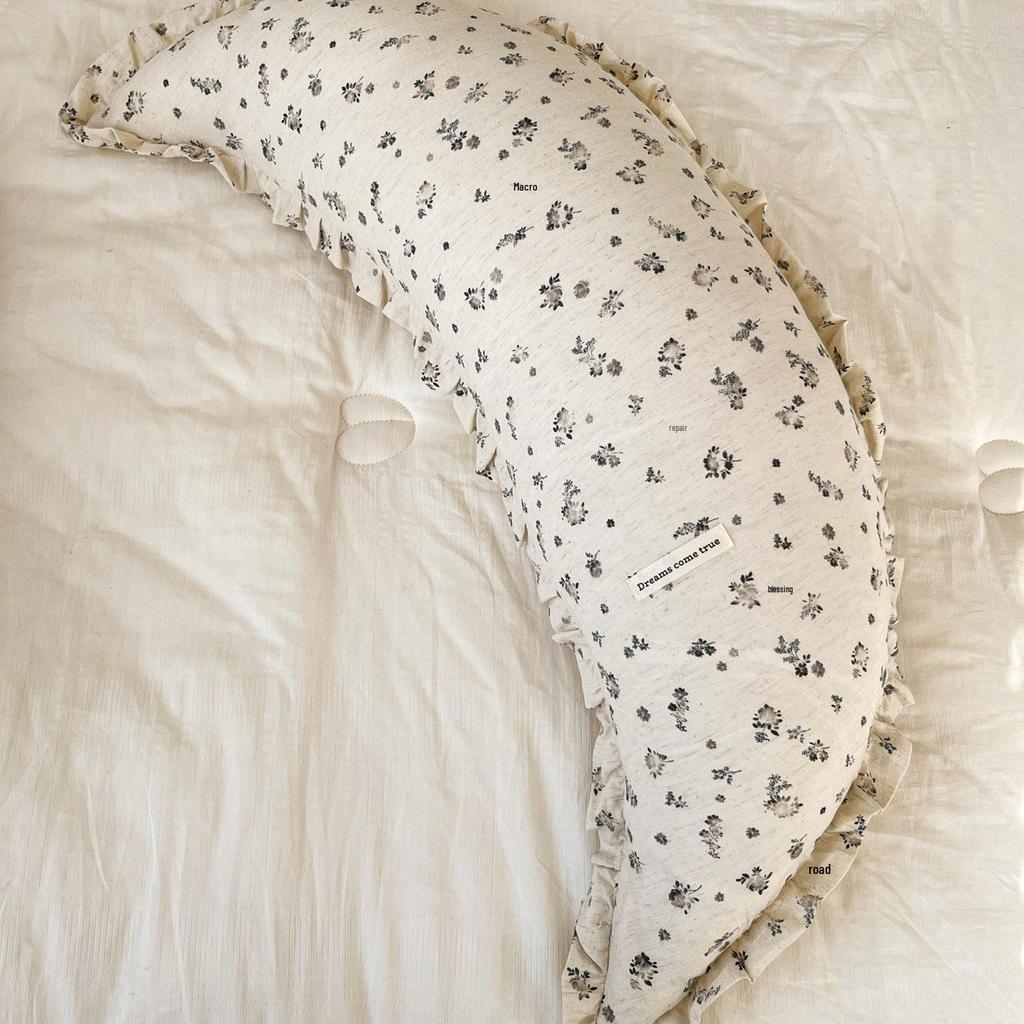 Cotton & Linen Moon Pillow: Baby Soothing, Washable, Pregnancy Support