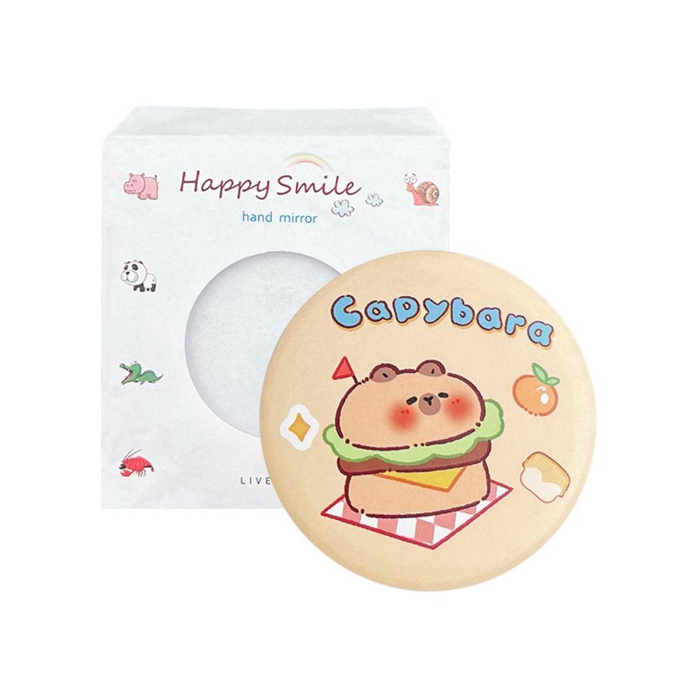 Tinplate Cartoon Single-sided Mirror Cute Cosmetic Mirror Capybara Small Round Mirror  Small Gift