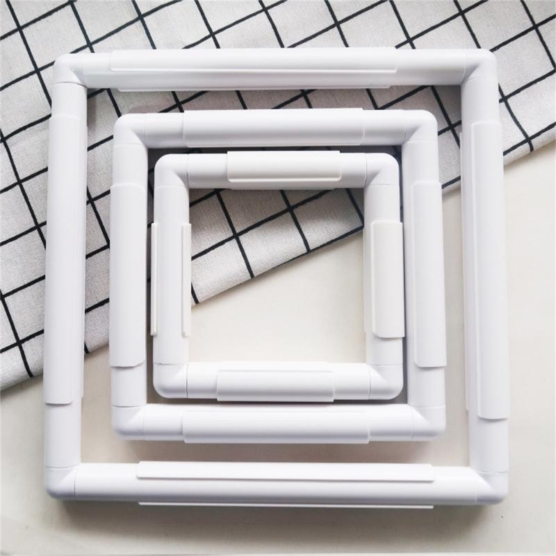 Plastic Square Sewing Hoop for Embroidery, Needlepoint DIY Craft Sewing Tools Cross Stitches Frame Embroidery Clip Frame