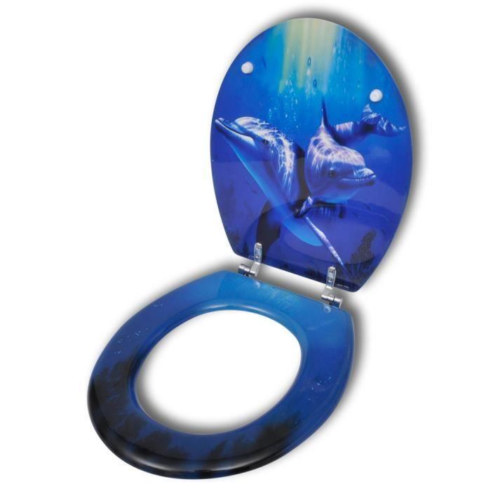 VidaXL Siège de toilette avec Couvercle MDF Dauphins