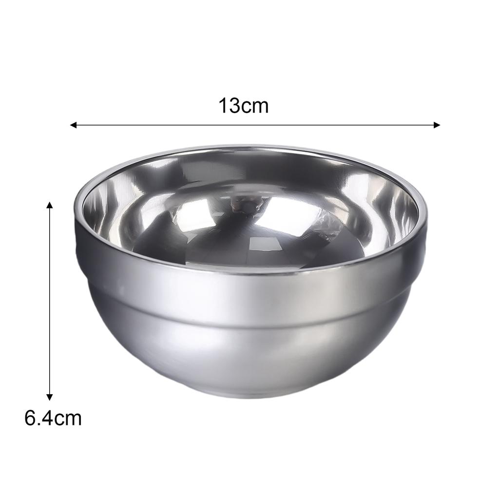 Stainless Steel Anti Scalding Bowls Double-layer Thickened Soup Rice Bowls Salad Ice Cream Dessert Bowl Kitchen Dining Tableware