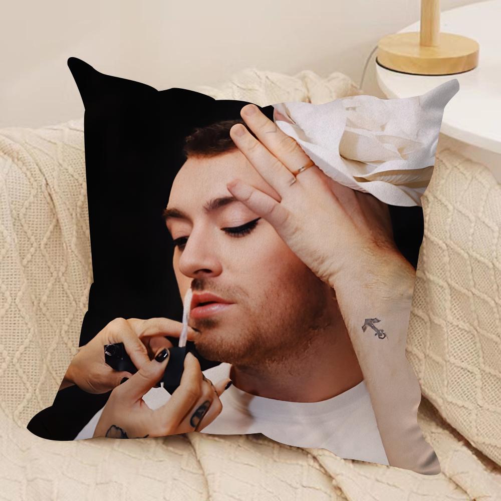 Singer SSam Smith Cushion Cover Silky Short Plush Invisible Zipper Dustproof Sofa Pillow Case for Home Decor