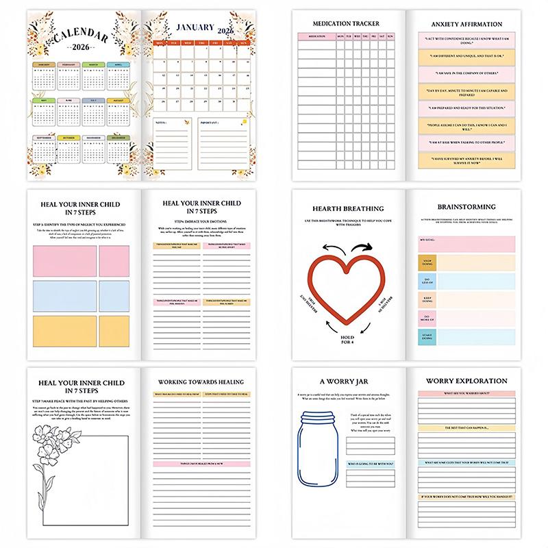 Psychological Healing Diary Unique Notebook Colorful Journal Mental Planner Wellness Gift Adults Therapeutic Mental Health