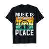 Musik ist mein glücklicher Ort Musiker Outfit EDM Liebhaber DJ T-Shirt vintage gewaschen Designer Kleidung homme Leicht vielseitig