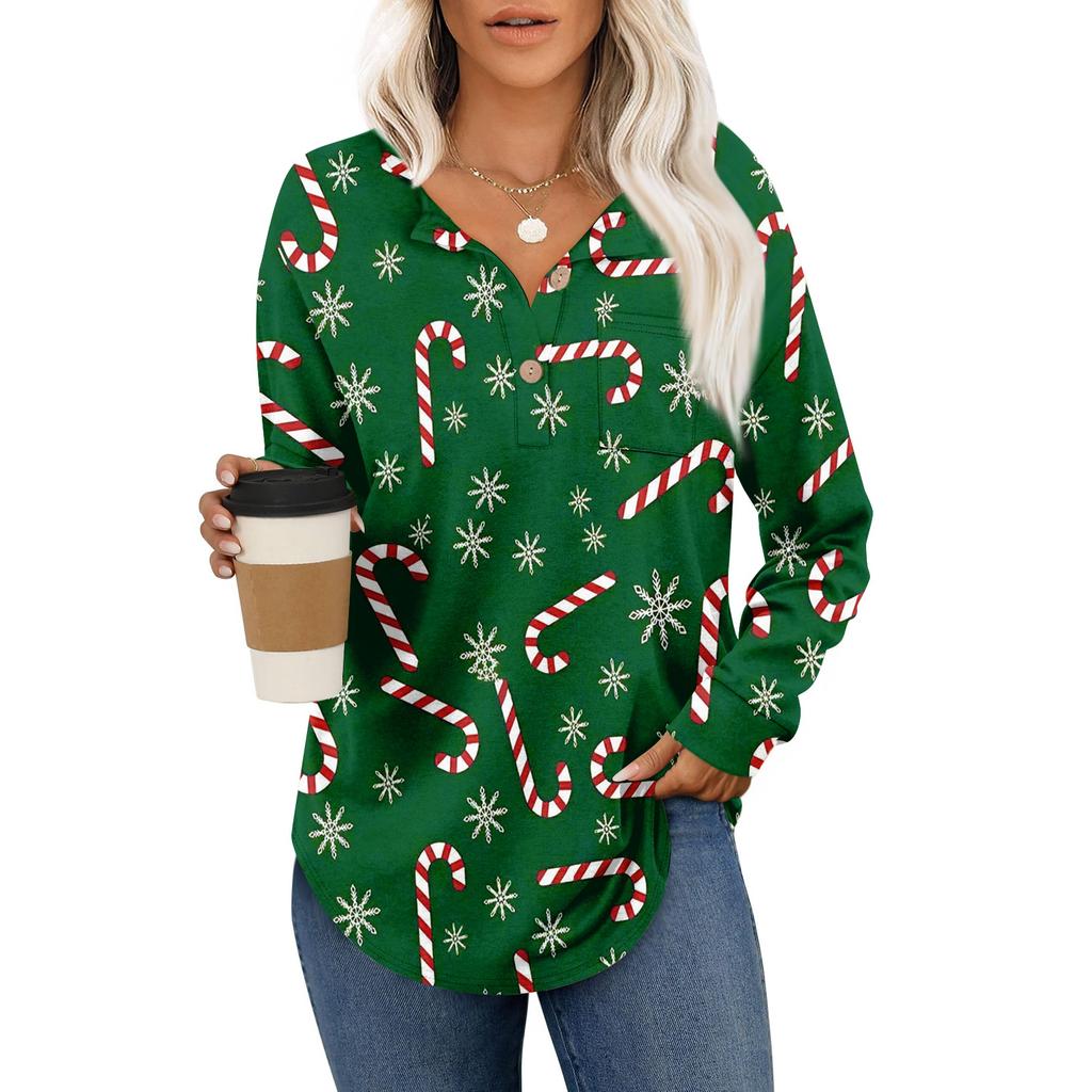 Women's Retro Printed Fashionable Long-sleeved Top