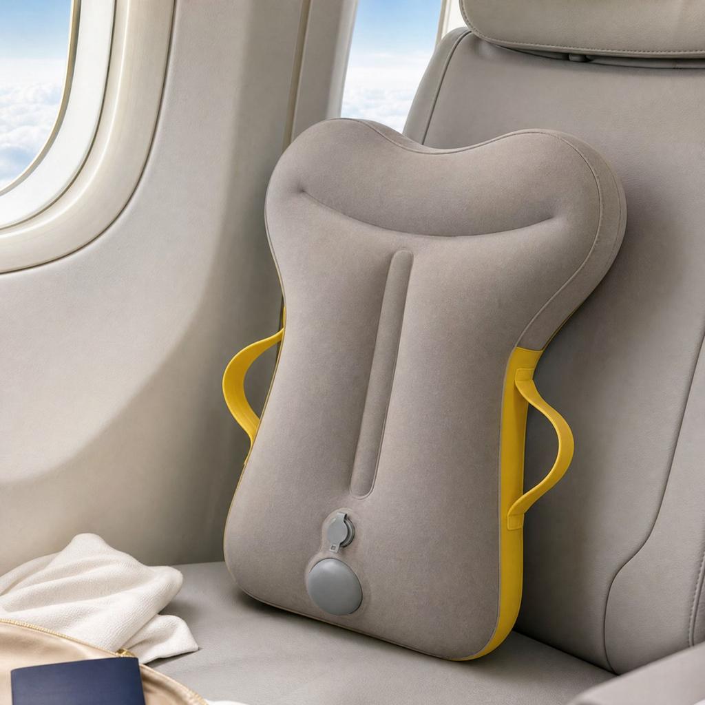 Portable Inflatable Travel Compact Neck Cushion for Airplane Train Car and Outdoor Travel