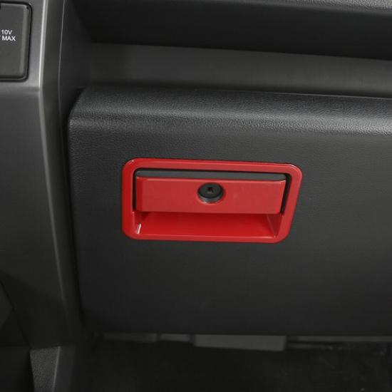Co-Pilot Storage Box Handle Decor Cover Trim Bezels For Ford F150 2015- Red