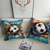 New Football Print Pillow Case Sofa Decorative Home Double-sided Printing Short Plush Cushion Pillow Cover Holiday Gift