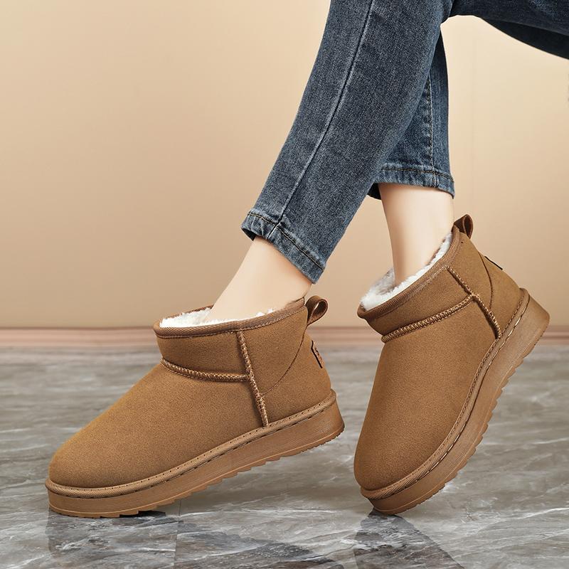 TUINANLE Nye dames vinter snøstøvler med tykt fløyelsfôr for sklisikkerhet, varme og komfort