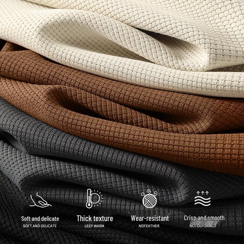 Jeanswest Men's Heavyweight Waffle Knit Pullover Sweatshirt