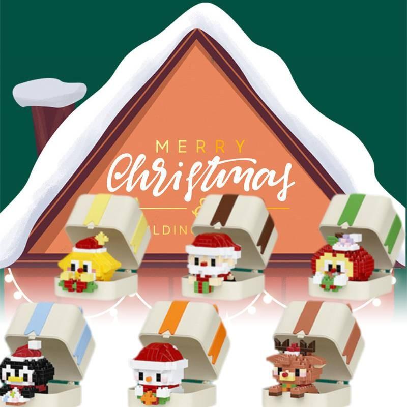Christmas Building Merry Blocks Assembly Toy Santa Claus Cartoon Gifts Xmas