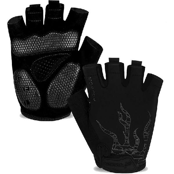 

Велоперчатки Велосипедные перчатки для мужчин/женщин - [Гелевая подушечка 5 мм] Велосипедные перчатки с половиной пальца для велоспорта/тяжелой атлетики/тренажерного зала/мотоцикла/гребли/занятий спортом на открытом воздухе XX-Large чёрный