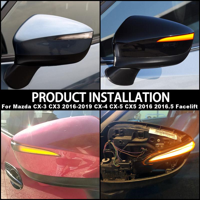 Fit For Mazda CX-3 CX3 2016-2018 CX-4 CX4 CX-5 CX5 KE 2016 LED Dynamic Turn Signal Light Flowing Water Blinker Flashing Light